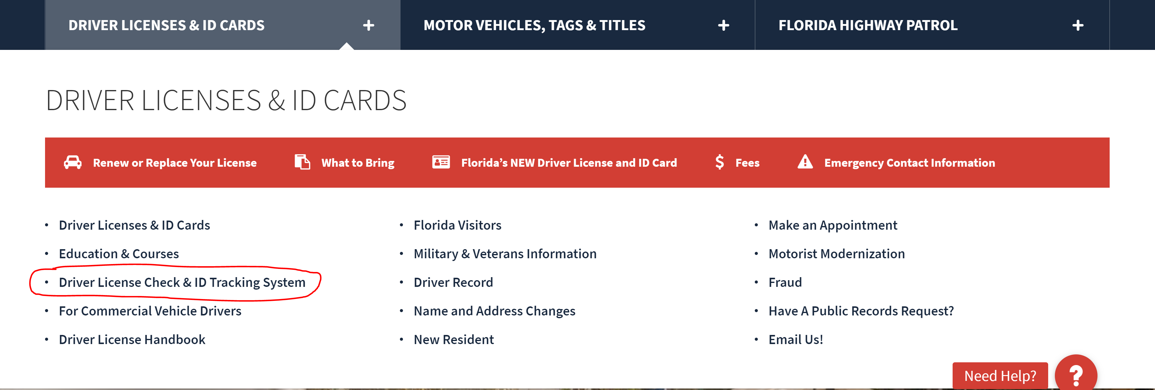 florida department highway safety drivers license check